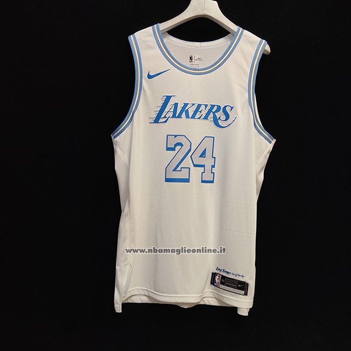 Maglia Los Angeles Lakers Kobe Bryant #24 Citta Autentico 2020-21 Bianco